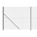 Ogrodzenie z siatki, ze stopami słupków, antracytowe, 2,2x25 m