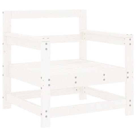 Fotele ogrodowe z poduszkami, 2 szt, białe, lite drewno sosnowe