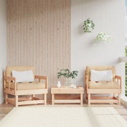 Fotele ogrodowe z poduszkami, 2 szt., lite drewno sosnowe