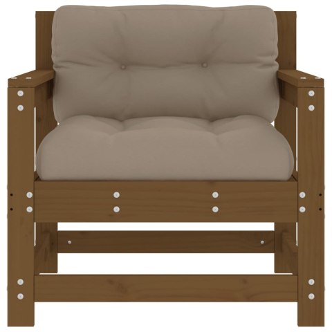 Fotele ogrodowe z poduszkami, 2 szt., miodowe, drewno sosnowe