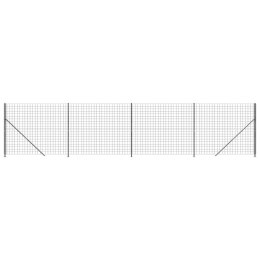 Ogrodzenie z siatki, ze stopami słupków, antracytowe, 2,2x10 m