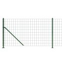 Ogrodzenie z siatki, ze stopami słupków, zielone, 0,8x25 m