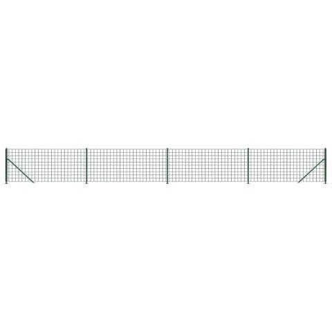 Ogrodzenie z siatki, ze stopami słupków, zielone, 1,1x10 m Ogrodzenie z siatki, ze stopami słupków, zielone, 1,1x10 m