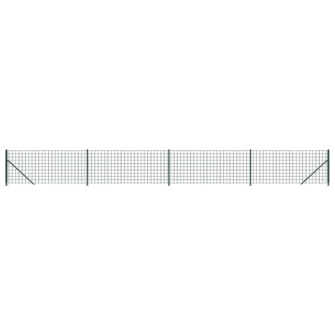 Ogrodzenie z siatki, ze stopami słupków, zielone, 1x10 m Ogrodzenie z siatki, ze stopami słupków, zielone, 1x10 m
