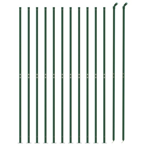 Ogrodzenie z siatki, ze stopami słupków, zielone, 1,4x25 m Ogrodzenie z siatki, ze stopami słupków, zielone, 1,4x25 m