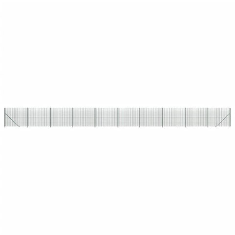 Ogrodzenie z siatki, ze stopami słupków, zielone, 1,8x25 m Ogrodzenie z siatki, ze stopami słupków, zielone, 1,8x25 m