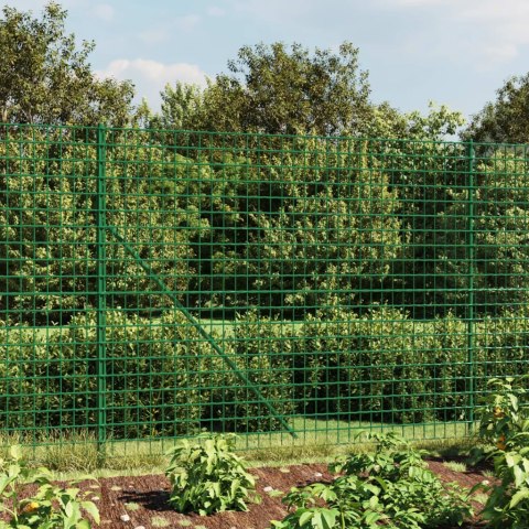 Ogrodzenie z siatki, ze stopami słupków, zielone, 2,2x10 m