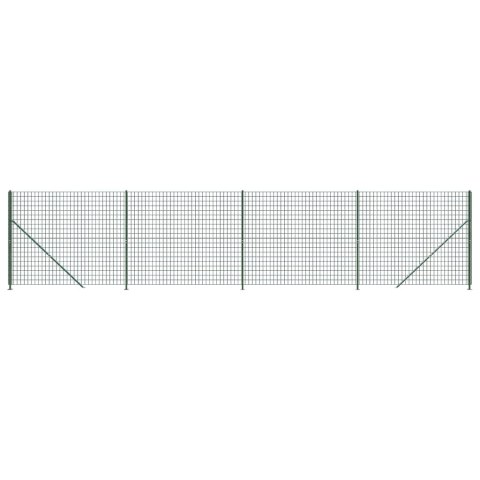 Ogrodzenie z siatki, ze stopami słupków, zielone, 2,2x10 m Ogrodzenie z siatki, ze stopami słupków, zielone, 2,2x10 m