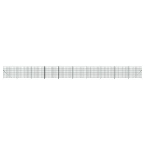 Ogrodzenie z siatki, ze stopami słupków, zielone, 2,2x25 m Ogrodzenie z siatki, ze stopami słupków, zielone, 2,2x25 m