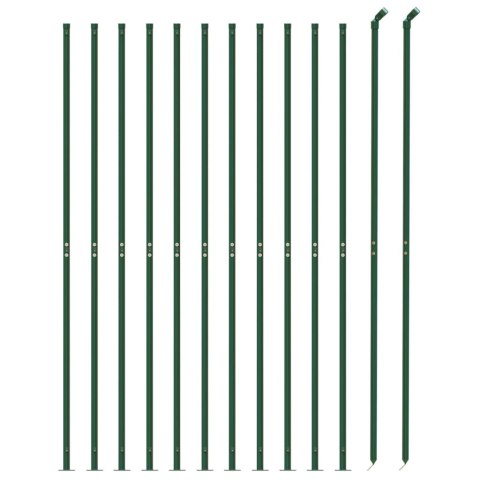 Ogrodzenie z siatki, ze stopami słupków, zielone, 2,2x25 m Ogrodzenie z siatki, ze stopami słupków, zielone, 2,2x25 m