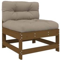 Siedzisko środkowe z poduszkami, miodowe, lite drewno sosnowe