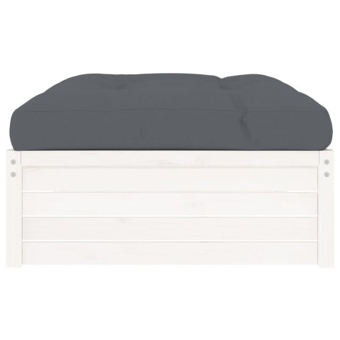 Podnóżek ogrodowy, biały, 120x80 cm, lite drewno sosnowe