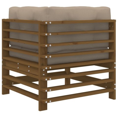 Siedziska narożne z poduszkami, 2 szt., miodowe, drewno sosnowe