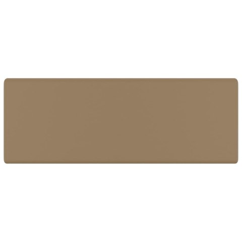 Kwadratowa umywalka z przelewem, matowy kremowy, 41x41 cm