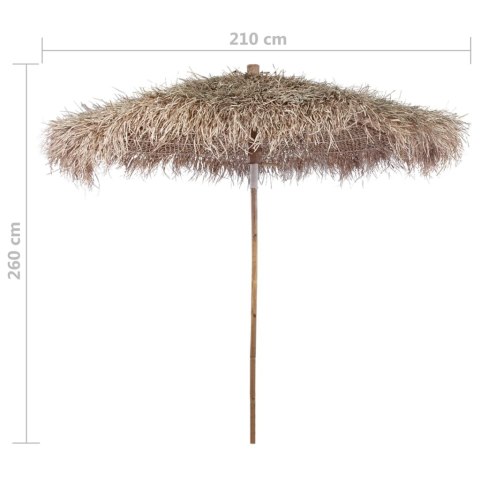 Parasol bambusowy z pokryciem z liści bananowca, 210 cm