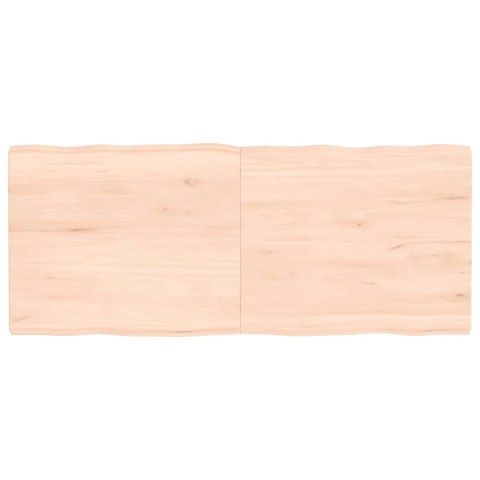 Blat stołu, 120x50x4 cm, surowy, lity dąb z naturalną krawędzią