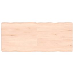 Blat stołu, 120x50x6 cm, surowy, lity dąb z naturalną krawędzią