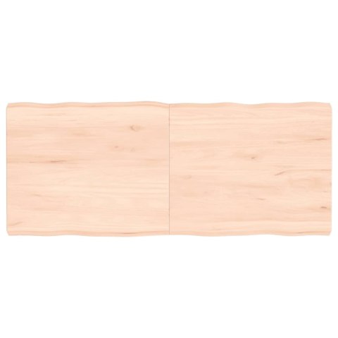 Blat stołu, 120x50x6 cm, surowy, lity dąb z naturalną krawędzią