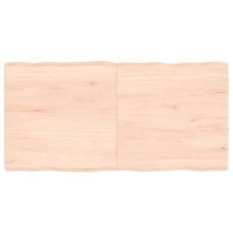Blat stołu, 120x60x6 cm, surowy, lity dąb z naturalną krawędzią