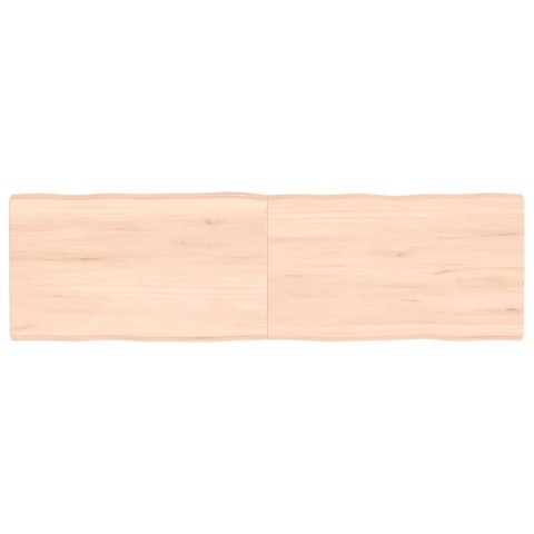 Blat stołu, 140x40x4 cm, surowy, lity dąb z naturalną krawędzią