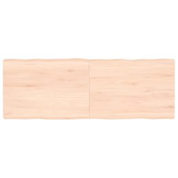 Blat stołu, 140x50x4 cm, surowy, lity dąb z naturalną krawędzią