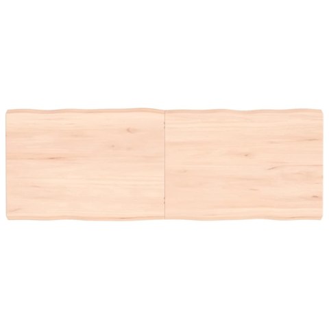 Blat stołu, 140x50x6 cm, surowy, lity dąb z naturalną krawędzią