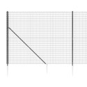 Ogrodzenie z siatki, z kotwami, antracytowe, 1,6x25 m