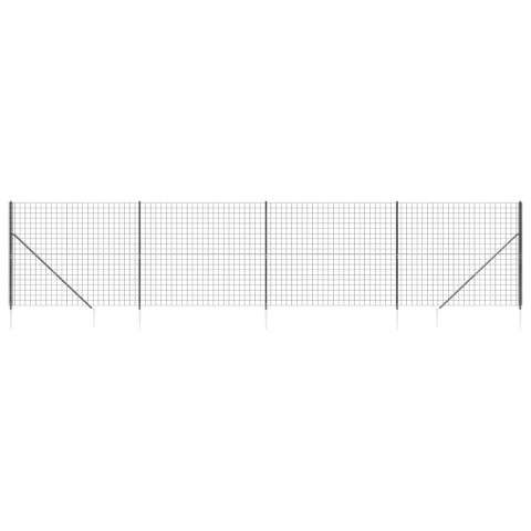 Ogrodzenie z siatki, z kotwami, antracytowe, 1,6x10 m