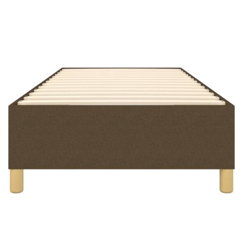 Łóżko kontynentalne, ciemnobrązowe, obite tkaniną, 90x200 cm