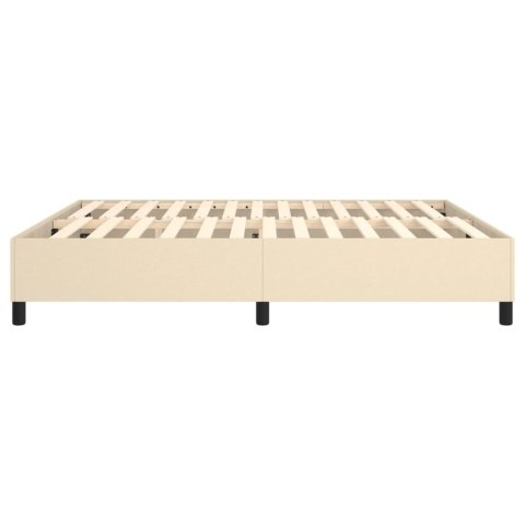 Łóżko kontynentalne, kremowe, tapicerowane tkaniną, 180x200 cm