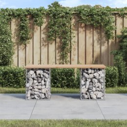 Ławka ogrodowa, gabion, 103x31x42 cm, lite drewno sosnowe