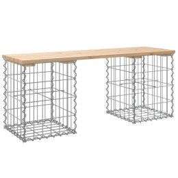 Ławka ogrodowa, gabion, 103x31x42 cm, lite drewno sosnowe