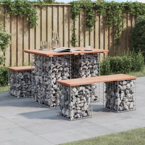 Ławka ogrodowa, gabion, 100x70x72 cm, lite drewno daglezjowe