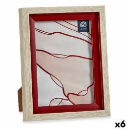 Ramka na Zdjęcia 17 x 2 x 21,8 cm Szkło Czerwony Drewno Brązowy Plastikowy (6 Sztuk)