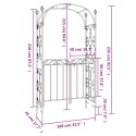 Łuk ogrodowy z furtką, czarny, 108x45x235 cm, stal