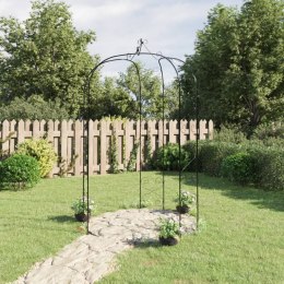 Pergola ogrodowa, czarna, Ø180x255 cm, stalowa
