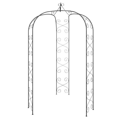 Pergola ogrodowa, czarna, Ø180x255 cm, stalowa