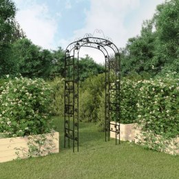 Pergola ogrodowa, czarna, 116x45x240 cm, stalowy