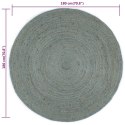 Ręcznie robiony dywan z juty, okrągły, 180 cm, oliwkowozielony
