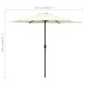 Parasol ogrodowy na słupku aluminiowym, 270x246 cm, biały