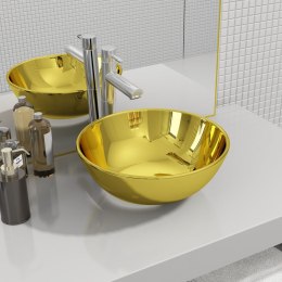 Umywalka, 28 x 10 cm, ceramiczna, złota