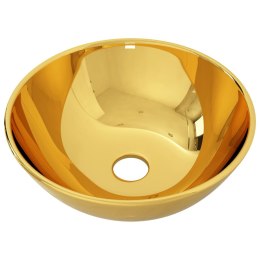 Umywalka, 28 x 10 cm, ceramiczna, złota