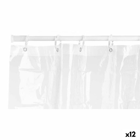 Zasłona prysznicowa 180 x 180 cm Plastikowy PEVA Przezroczysty (12 Sztuk)
