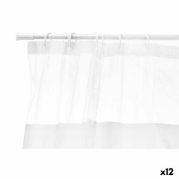 Zasłona prysznicowa 180 x 180 cm Przezroczysty Biały Plastikowy PEVA (12 Sztuk)