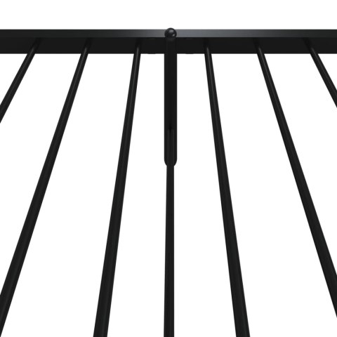 Metalowa rama łóżka z wezgłowiem i zanóżkiem, czarna, 80x200 cm