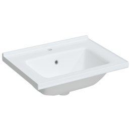 Umywalka, biała, 61x48x19,5 cm, prostokątna, ceramiczna