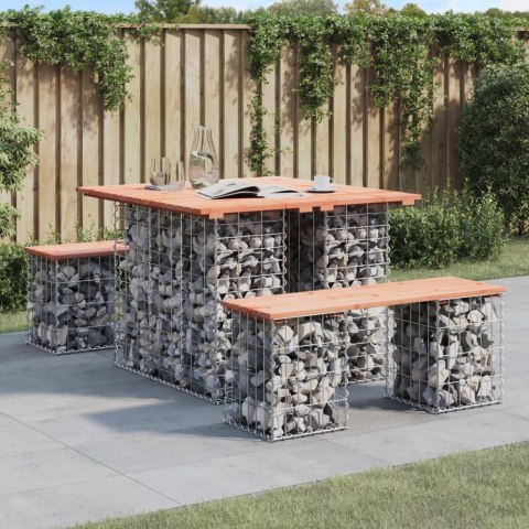 Ławka ogrodowa, gabion, 100x102x72 cm, lite drewno daglezjowe