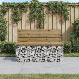 Ławka ogrodowa z gabionem, 103x70x65 cm, impregnowana sosna