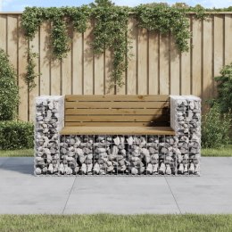 Ławka ogrodowa z gabionem, 143x71x65,5 cm, impregnowana sosna