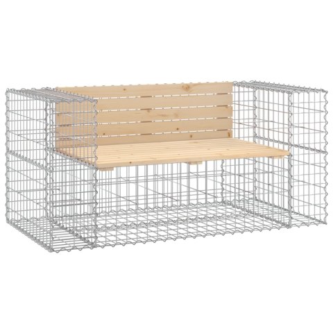 Ławka ogrodowa z gabionem, 143x71x65,5 cm, lite drewno sosnowe Ławka ogrodowa z gabionem, 143x71x65,5 cm, lite drewno sosnowe